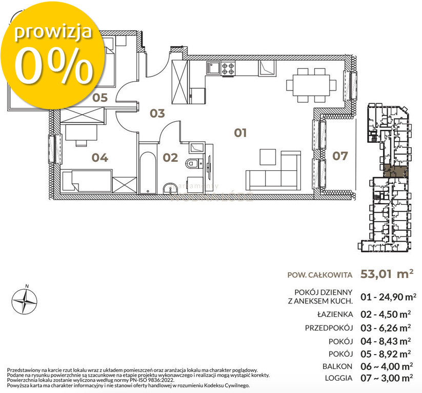 Mieszkanie 53,01 m², Łódź, Widzew, Wodna - zdjęcie 2