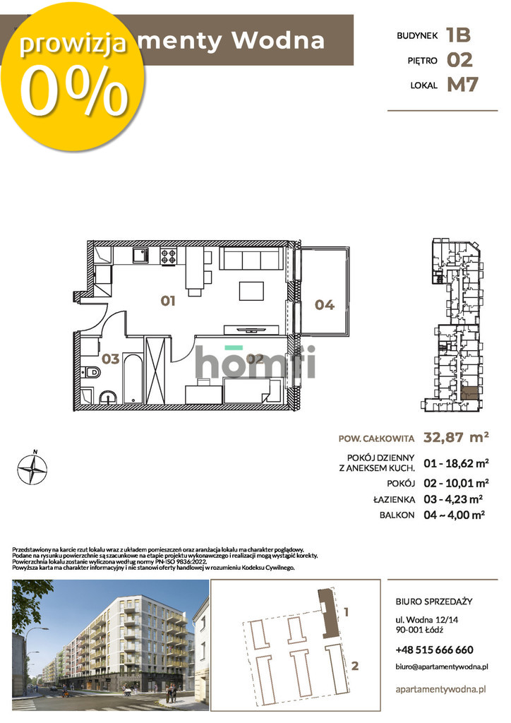 Mieszkanie 32,87 m², Łódź, Wodna - zdjęcie 3
