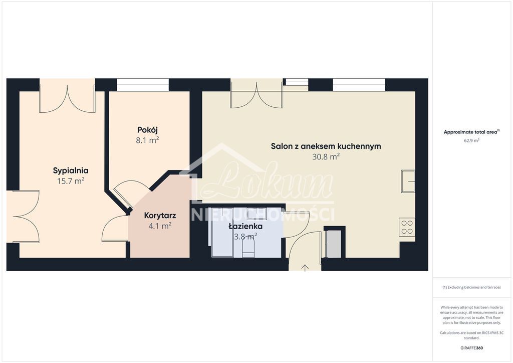 Mieszkanie 62,85&nbsp;m², Stargard, Bohaterów Getta Warszawskiego - zdjęcie 17