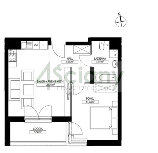 Mieszkanie 44,33&nbsp;m², Warszawa, Bielany, Stefana Żeromskiego - zdjęcie 11