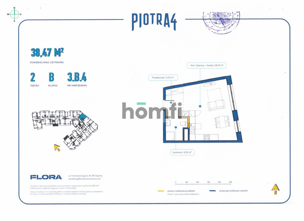 Mieszkanie 38,47 m², Gdynia, Śródmieście, św. Piotra - zdjęcie 6