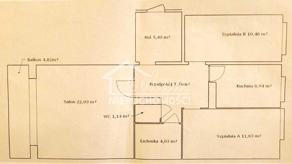 Mieszkanie 68,57&nbsp;m², Szczecin, Gumieńce, Hrubieszowska - zdjęcie 1