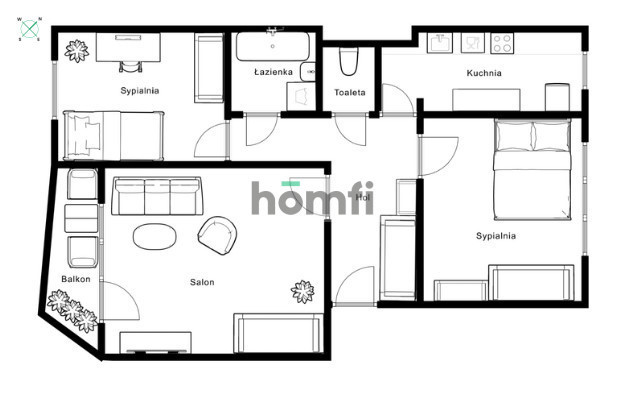 Mieszkanie 59,7&nbsp;m², Kraków, Prądnik Czerwony, Strzelców - zdjęcie 17
