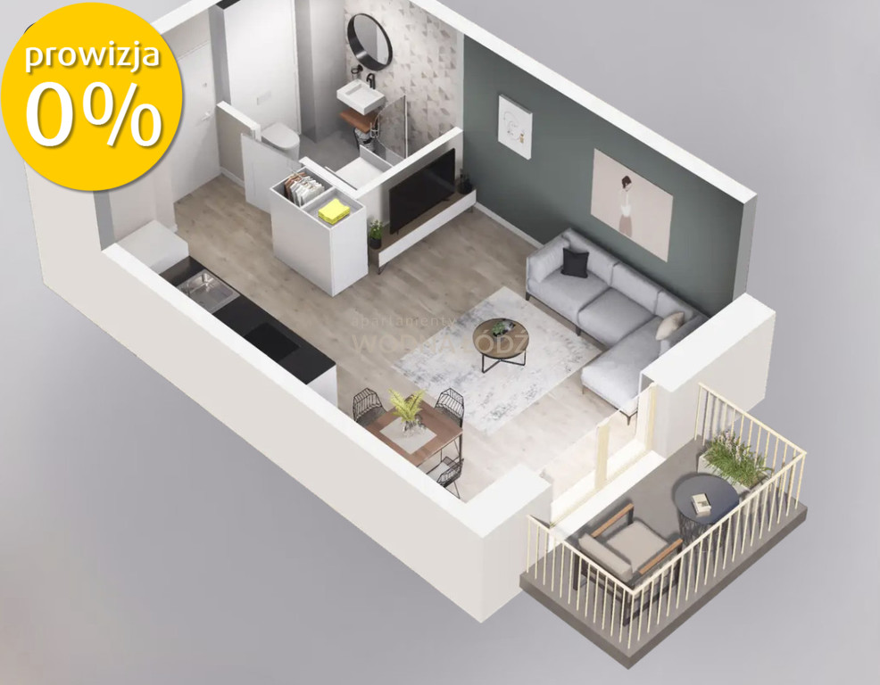 Mieszkanie 28,08 m², Łódź, Widzew, Wodna - zdjęcie 2