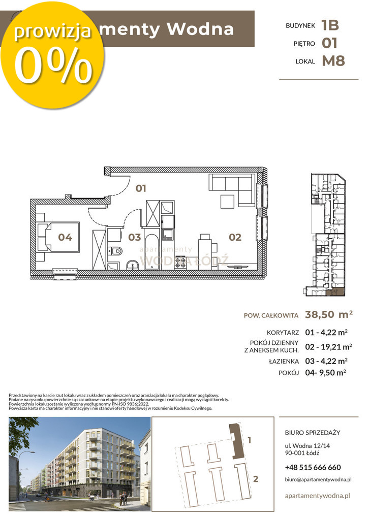 Mieszkanie 38,5 m², Łódź, Wodna - zdjęcie 2
