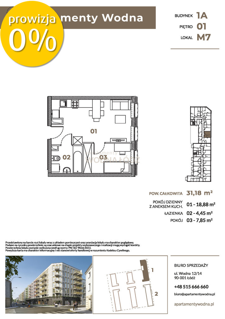 Mieszkanie 31,18 m², Łódź, Wodna - zdjęcie 2