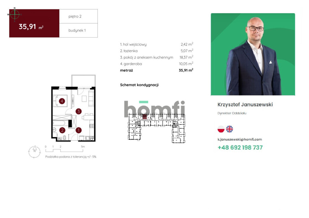 Mieszkanie 35,91 m², Toruń, Przedmieście Jakubskie, Droga Trzeposka - zdjęcie 6