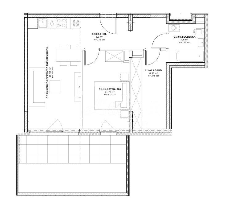 Mieszkanie 52,38&nbsp;m², Szczecin, Śródmieście, Celna - zdjęcie 10