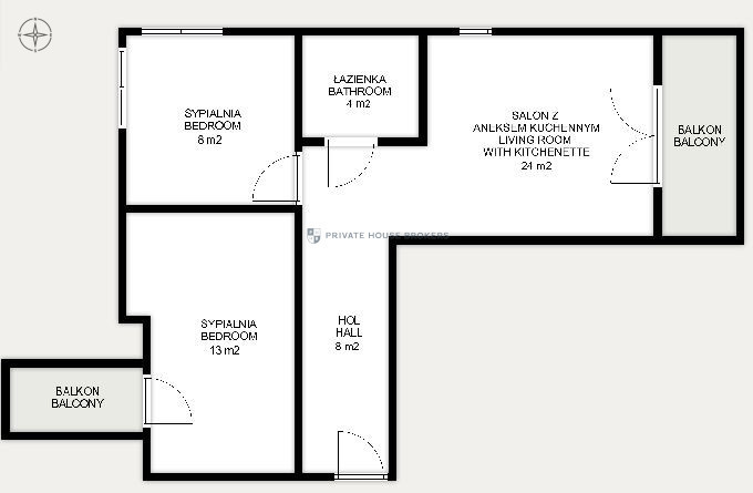Mieszkanie 57&nbsp;m², Kraków, Podgórze, Wielicka - zdjęcie 12