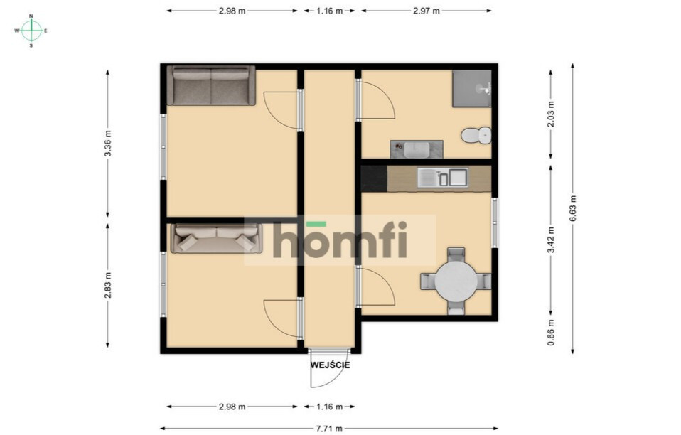 Mieszkanie 49,15&nbsp;m², Miechów, Topolowa - zdjęcie 9