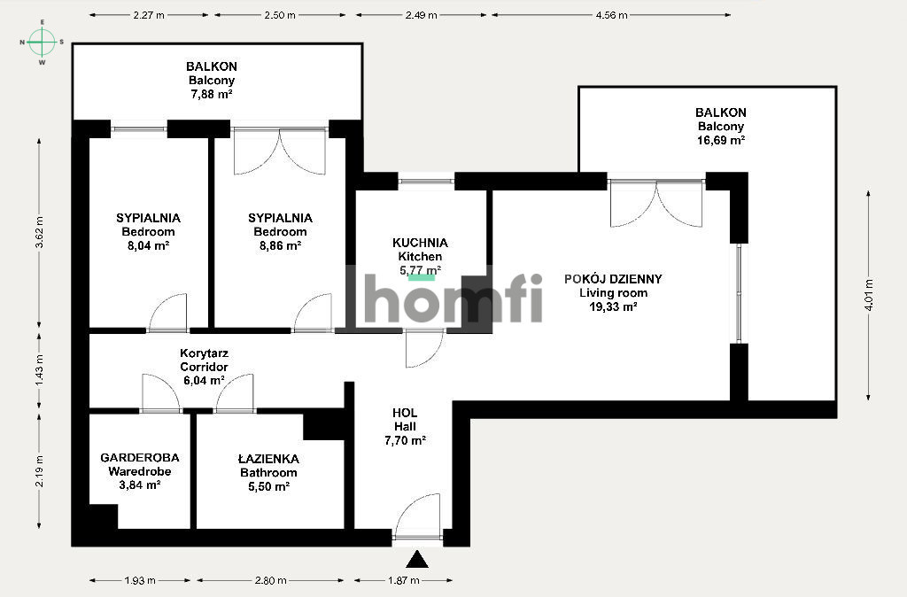 Mieszkanie 65,29&nbsp;m², Kraków, Bronowice, Stawowa - zdjęcie 19