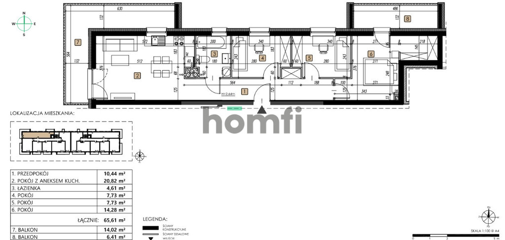 Mieszkanie 65,61 m², Lublin, Węglin Południowy, Jemiołuszki - zdjęcie 2