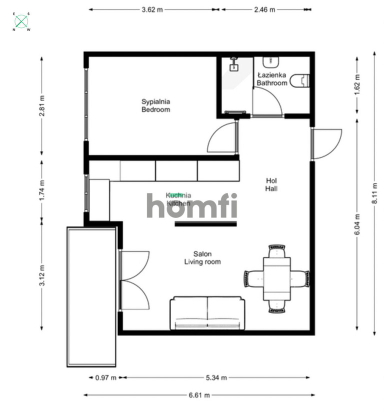 Mieszkanie 43,38 m², Poznań, Jeżyce, Zofii Nałkowskiej - zdjęcie 12