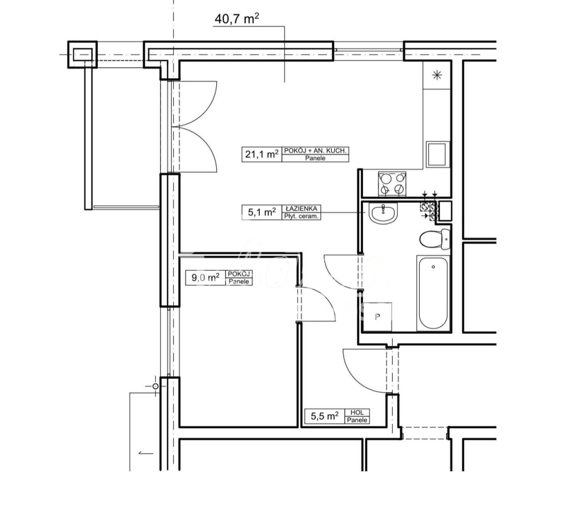 Mieszkanie 40,7&nbsp;m², Goleniów, Fryderyka Chopina - zdjęcie 5