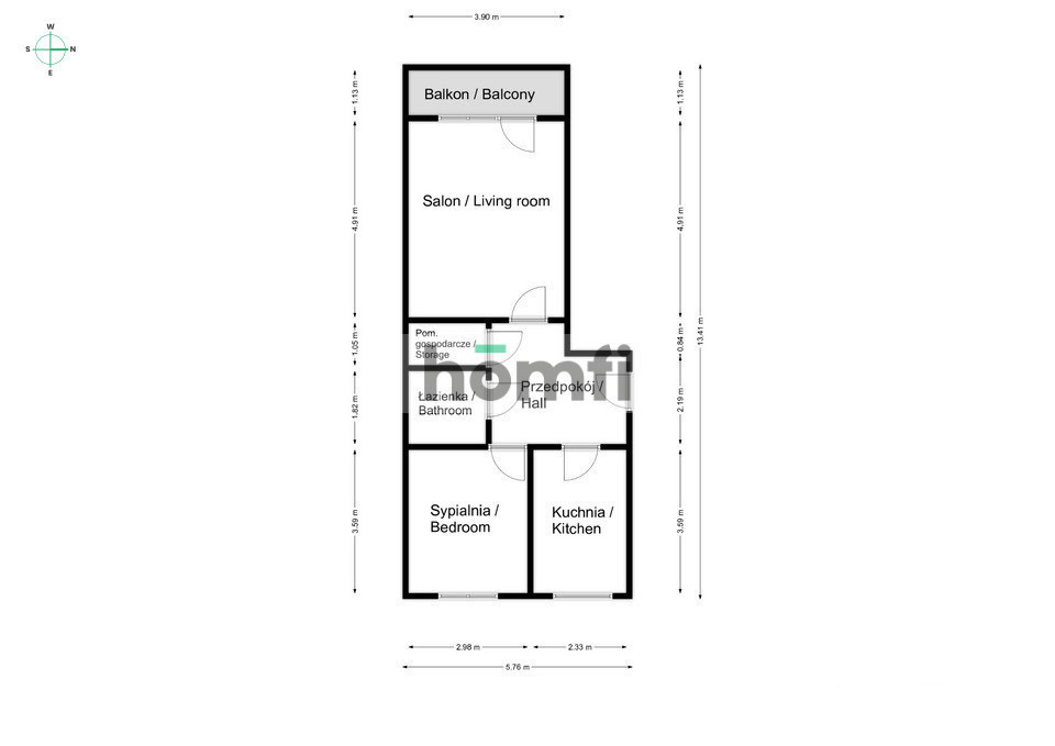Mieszkanie 52 m², Kraków, Bieżanów, Podłęska - zdjęcie 9