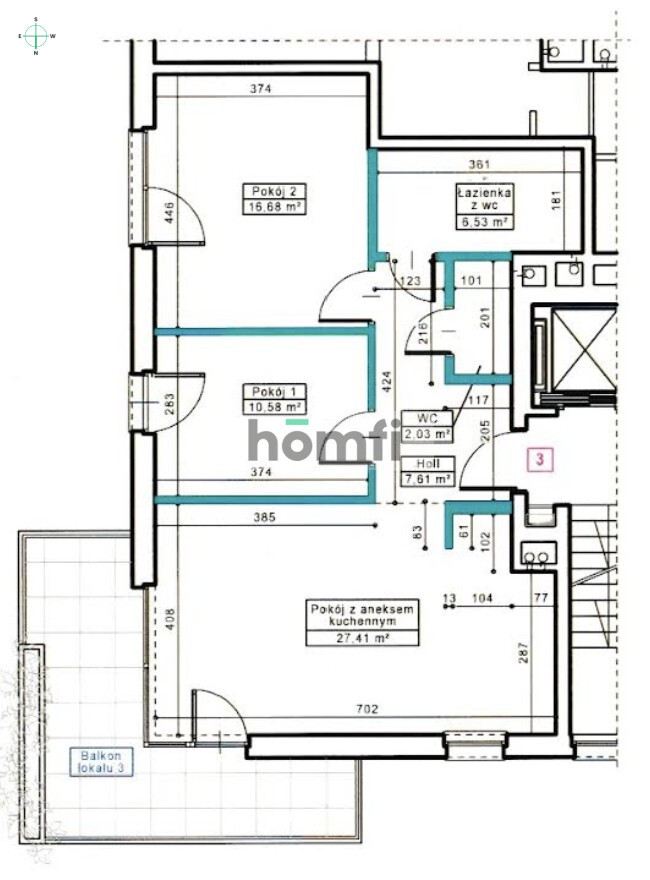 Mieszkanie 70,84 m², Gdynia, Karwiny, Wzgórze Bernadowo - zdjęcie 12