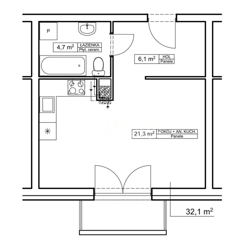 Mieszkanie 32,1&nbsp;m², Goleniów - zdjęcie 7
