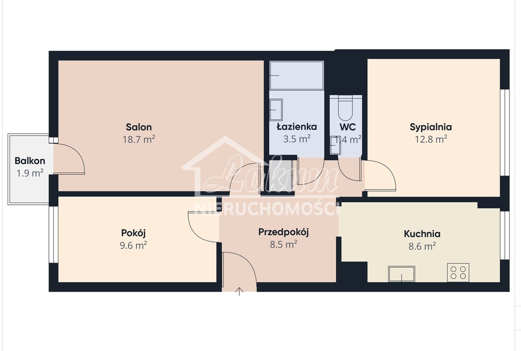 Mieszkanie 63,6&nbsp;m², Szczecin, Majowe, Łubinowa - zdjęcie 12