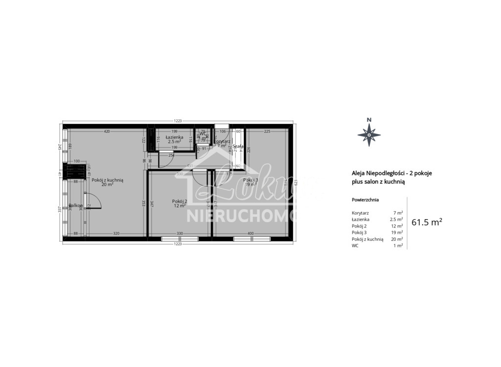 Mieszkanie 61,44 m², Szczecin, Centrum, Aleja Niepodległości - zdjęcie 5