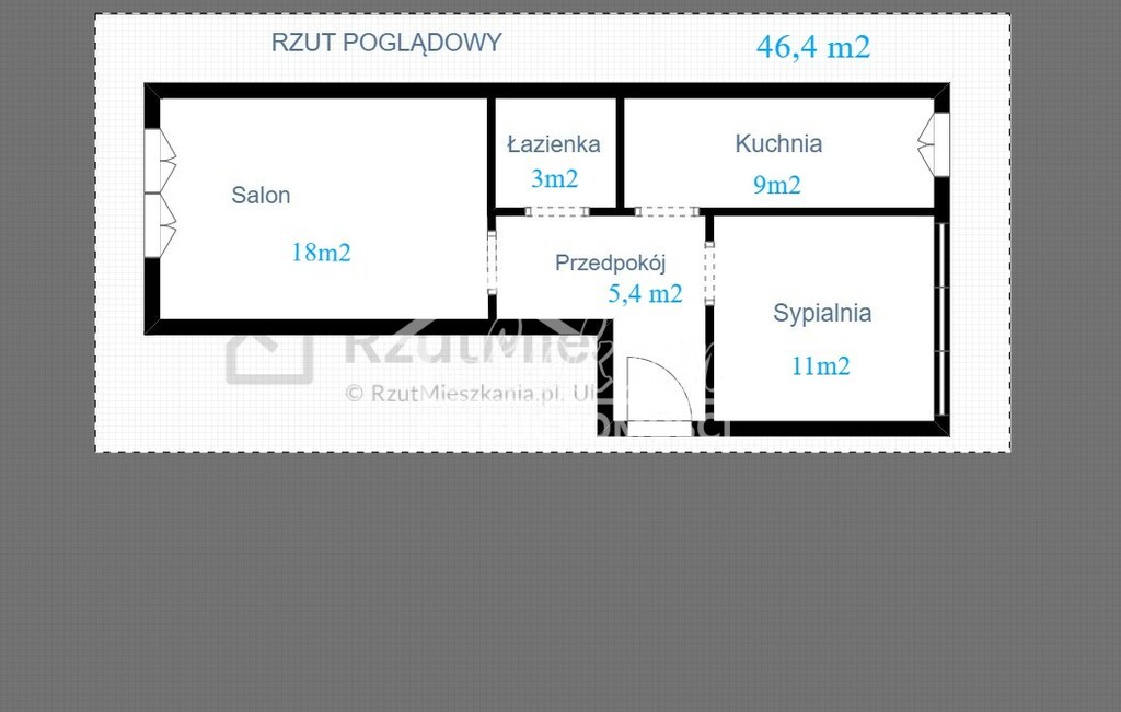 Mieszkanie 46,4&nbsp;m², Szczecin, Niebuszewo, bł. Wincentego Kadłubka - zdjęcie 10