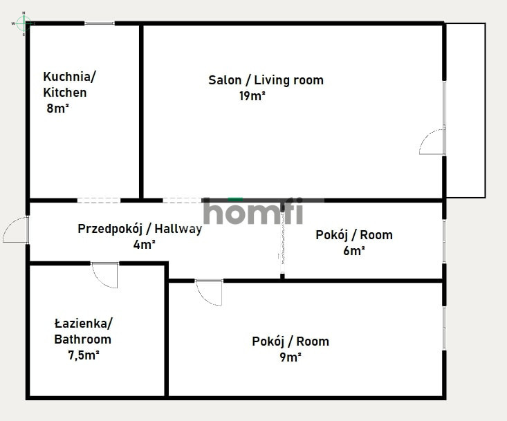 Mieszkanie 53,3&nbsp;m², Gdańsk, Strzyża, Antoniego Abrahama - zdjęcie 18
