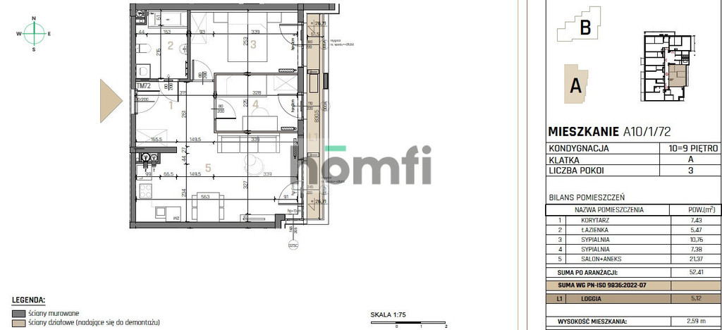 Mieszkanie 52,41 m², Kielce, Nowy Folwark, Górna - zdjęcie 1