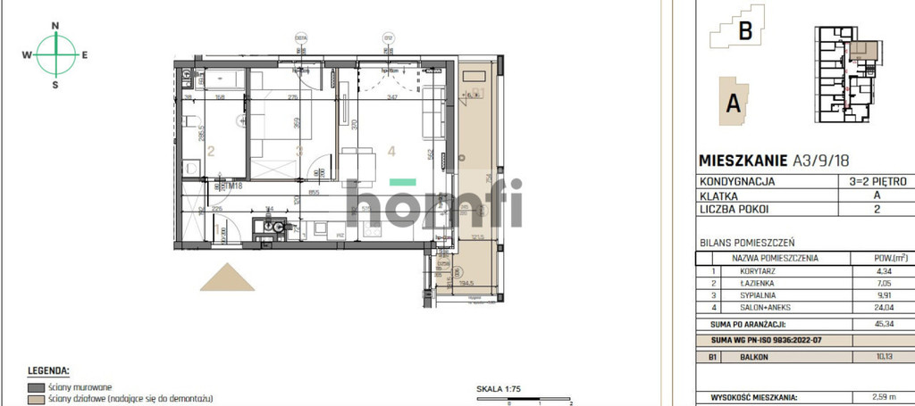 Mieszkanie 45,34 m², Kielce, Nowy Folwark, Górna - zdjęcie 2