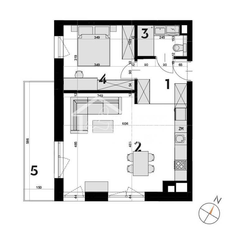 Mieszkanie 46,73&nbsp;m², Szczecin, Drzetowo-Grabowo, Tomasza Nocznickiego - zdjęcie 1