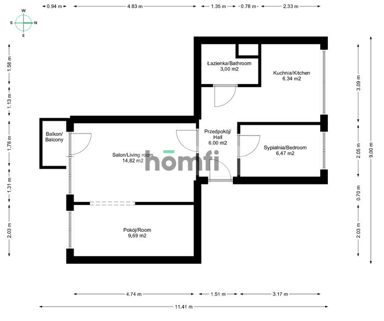 Mieszkanie 48&nbsp;m², Toruń, Os. Bielany, Jurija Gagarina - zdjęcie 11