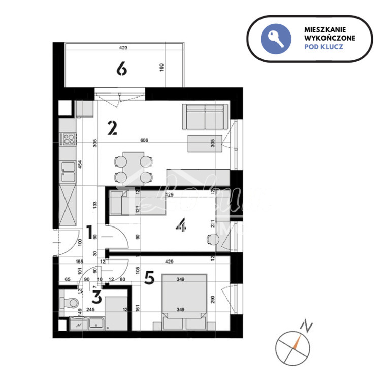 Mieszkanie 46,11&nbsp;m², Szczecin, Drzetowo-Grabowo, Tomasza Nocznickiego - zdjęcie 9