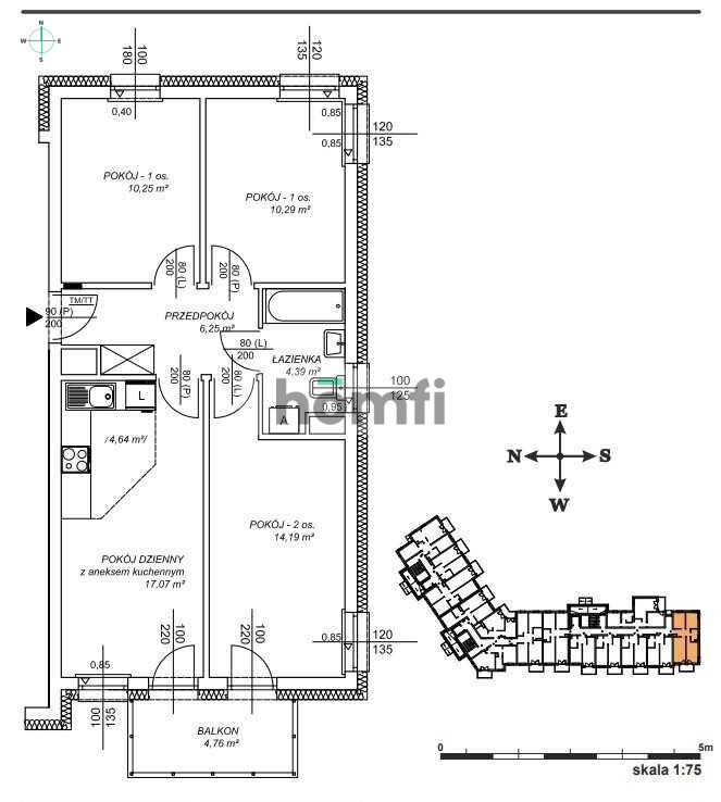 Mieszkanie 62,59&nbsp;m², Lublin, Dziesiąta, Wojenna - zdjęcie 13