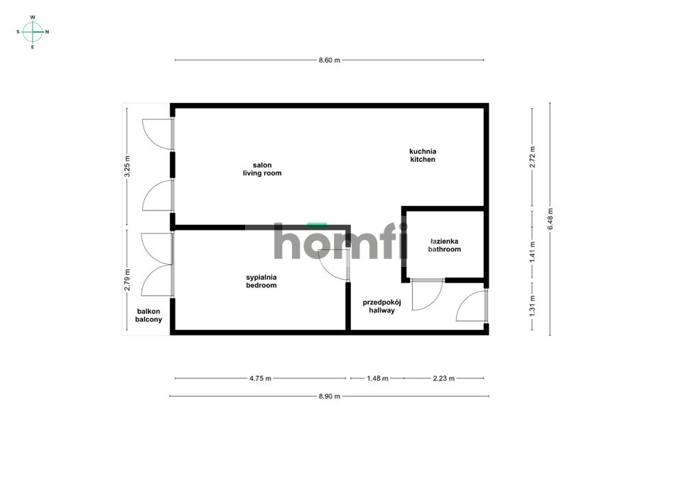 Mieszkanie 50,62&nbsp;m², Wrocław, Krzyki, Gwiaździsta - zdjęcie 13