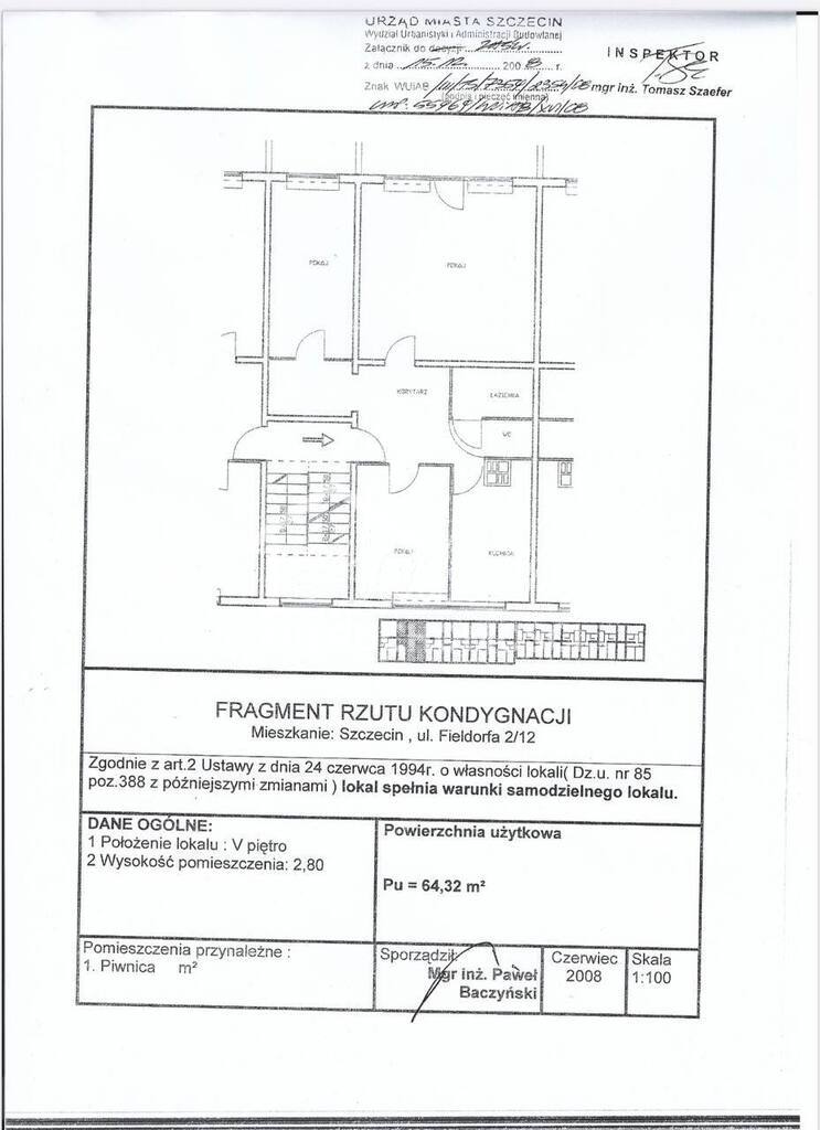 Mieszkanie 64,32&nbsp;m², Szczecin, Świerczewo, gen. Augusta Emila Fieldorfa - zdjęcie 11