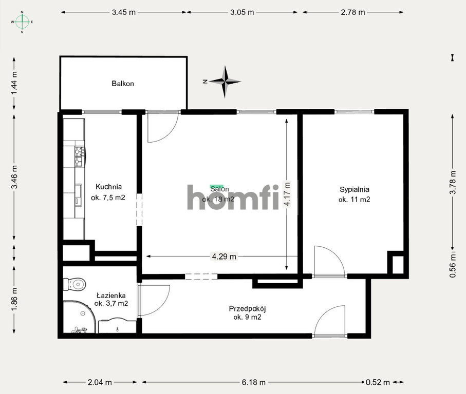 Mieszkanie 50,9 m², Kraków, Ruczaj, Szuwarowa - zdjęcie 15
