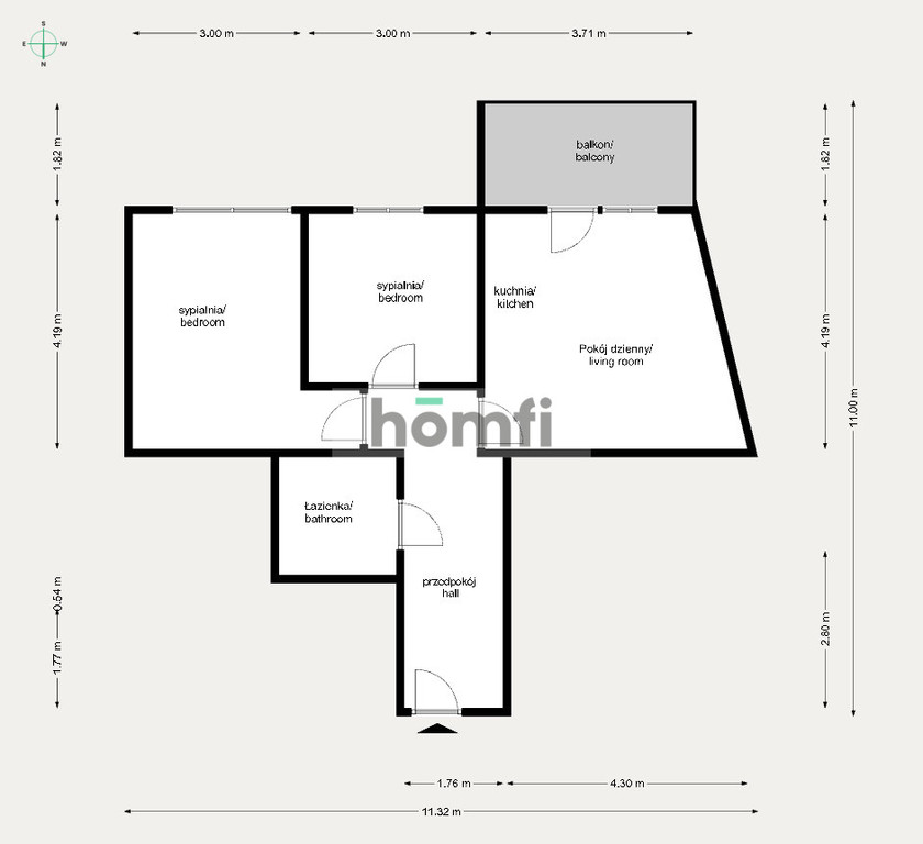 Mieszkanie 53 m², Kraków, Grzegórzki, Stefana Rogozińskiego - zdjęcie 13