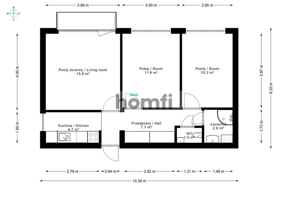 Mieszkanie 55&nbsp;m², Bielsko-Biała, Aleksandrowice, Michała Drzymały - zdjęcie 8