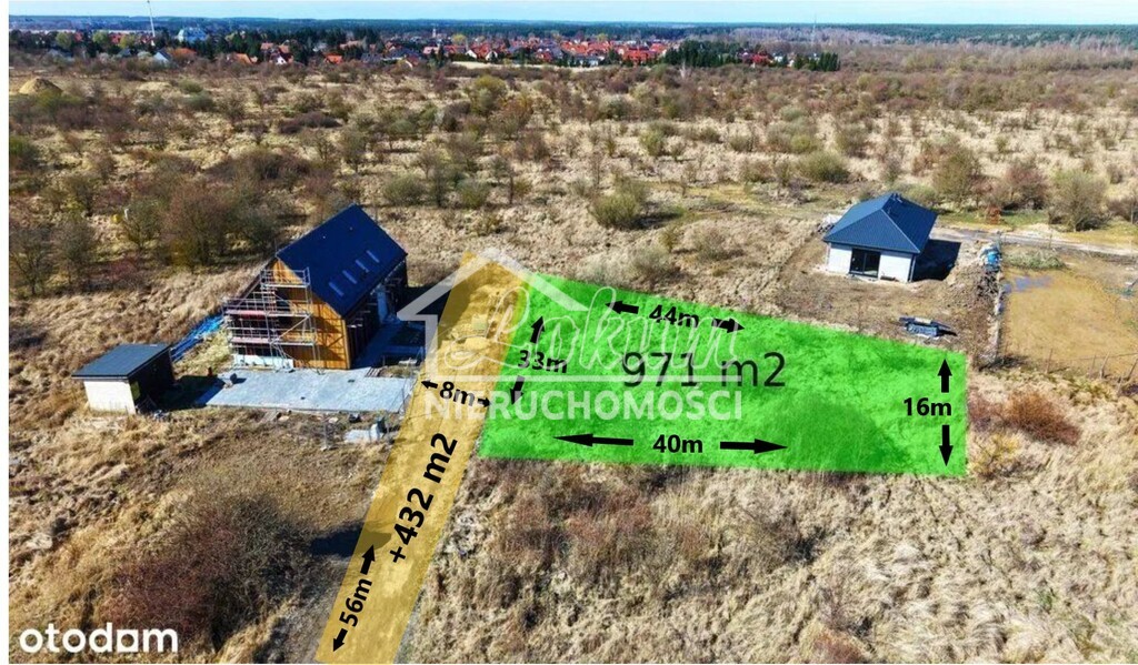 Działka budowlana 971&nbsp;m², Bezrzecze, Platynowa - zdjęcie 2