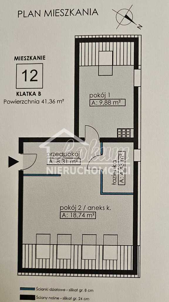 Mieszkanie 42&nbsp;m², Police, Wspólna - zdjęcie 9