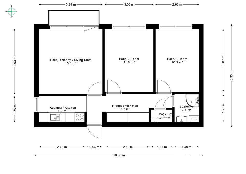 Mieszkanie 55&nbsp;m², Bielsko-Biała, Aleksandrowice, Michała Drzymały - zdjęcie 8