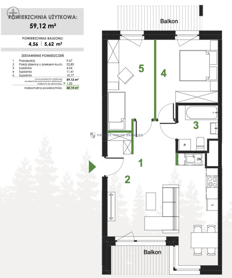 Mieszkanie 59,12 m², Miechów, Stanisławy Daneckiej - zdjęcie 7