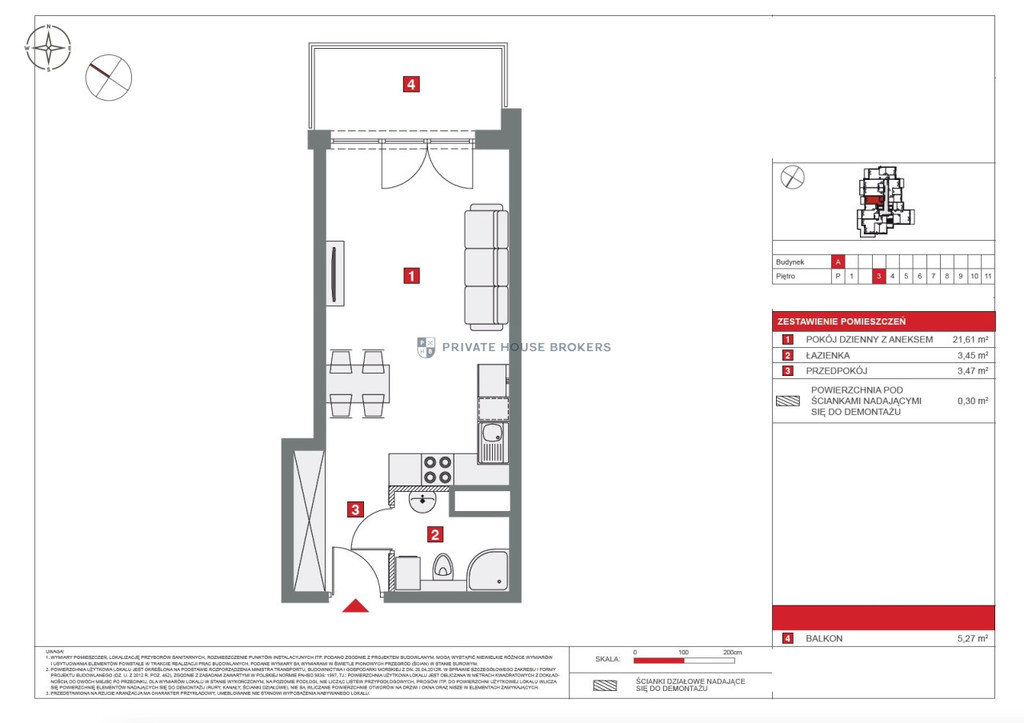 Mieszkanie 28,68&nbsp;m², Kraków, Podgórze, Białoruska - zdjęcie 10