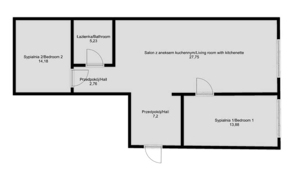 Mieszkanie 70,57&nbsp;m², Kraków, Podgórze, Wielicka - zdjęcie 17