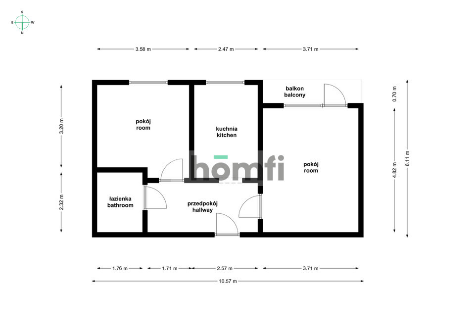 Mieszkanie 51,21&nbsp;m², Wrocław, Śródmieście, Szczytnicka - zdjęcie 7