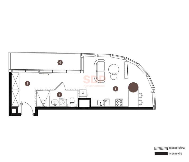 Mieszkanie 34 m², Wrocław, Stare Miasto, Sikorskiego Władysława - zdjęcie 2