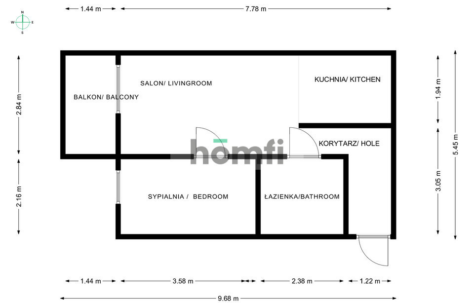 Mieszkanie 40,6&nbsp;m², Wrocław, Krzyki, Wichrowa - zdjęcie 18