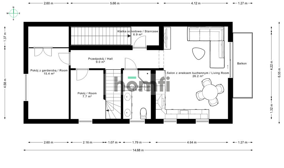Mieszkanie 102&nbsp;m², Bielsko-Biała, Komorowice Krakowskie, Jacka Odrowąża - zdjęcie 8