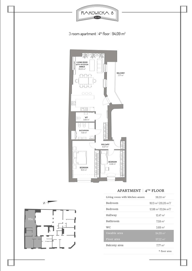 Mieszkanie 95&nbsp;m², Kraków, Stare Miasto, Rakowicka - zdjęcie 12