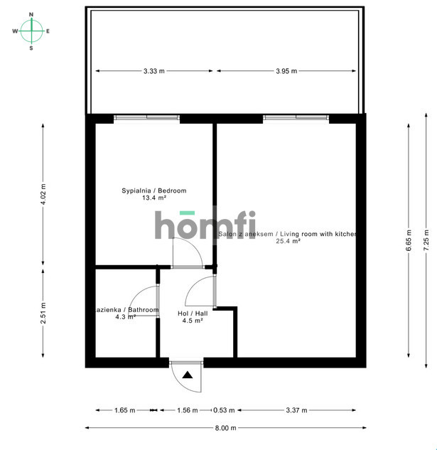 Mieszkanie 48 m², Poznań, Winogrady, Za Cytadelą - zdjęcie 1