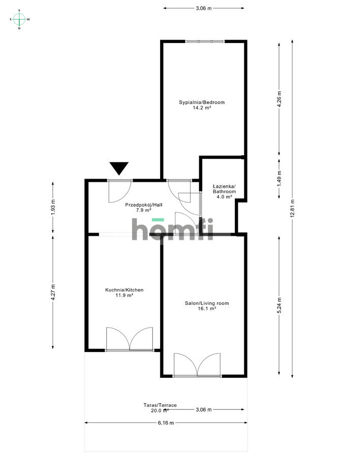 Mieszkanie 54&nbsp;m², Wrocław, Maślice, Królewiecka - zdjęcie 13