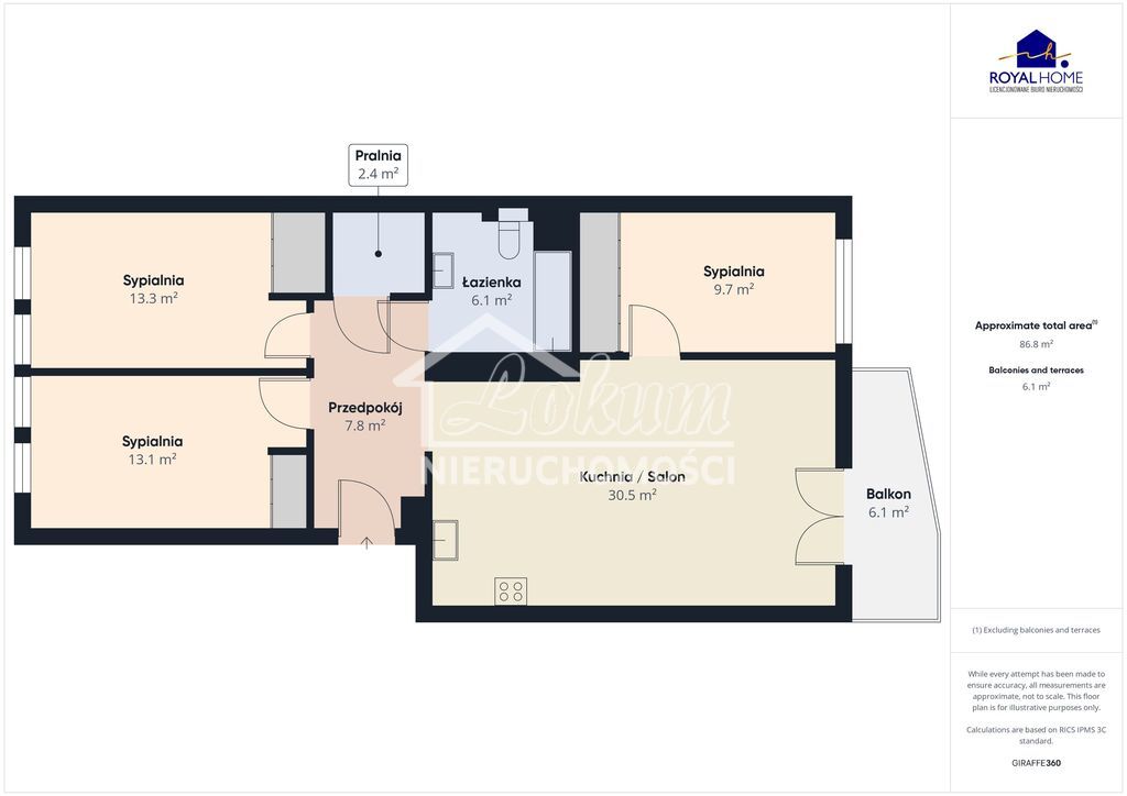 Mieszkanie 87&nbsp;m², Szczecin, Bukowe-Klęskowo, Akwarelowa - zdjęcie 12